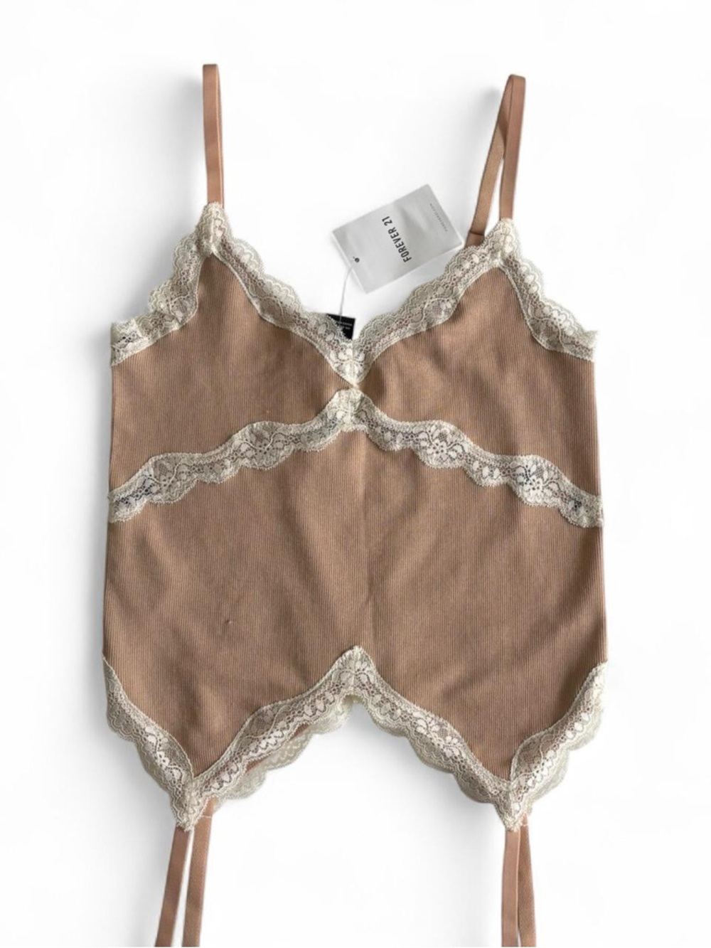 forever 21 beige lace cami top